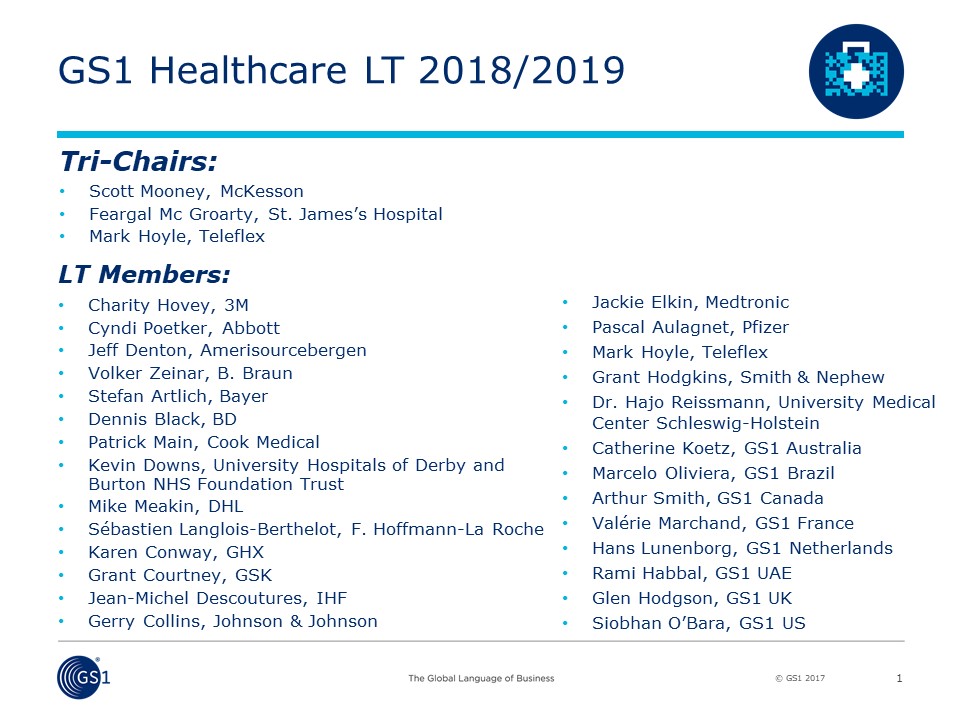 2018/2019 GS1 Healthcare Leadership Team